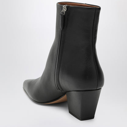 Paris Texas Black Leather Jane Ankle Boots Black