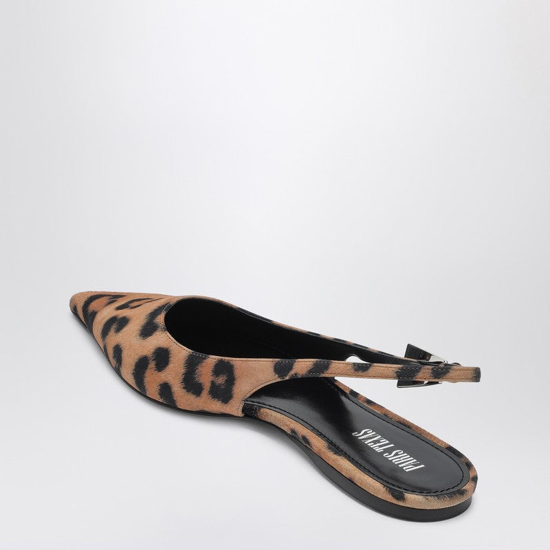 Paris Texas Leopard Print Suede Pointed Slingback Ballerinas Multicolor