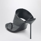 Paris Texas Lidia Python-Effect Thong Mules Black