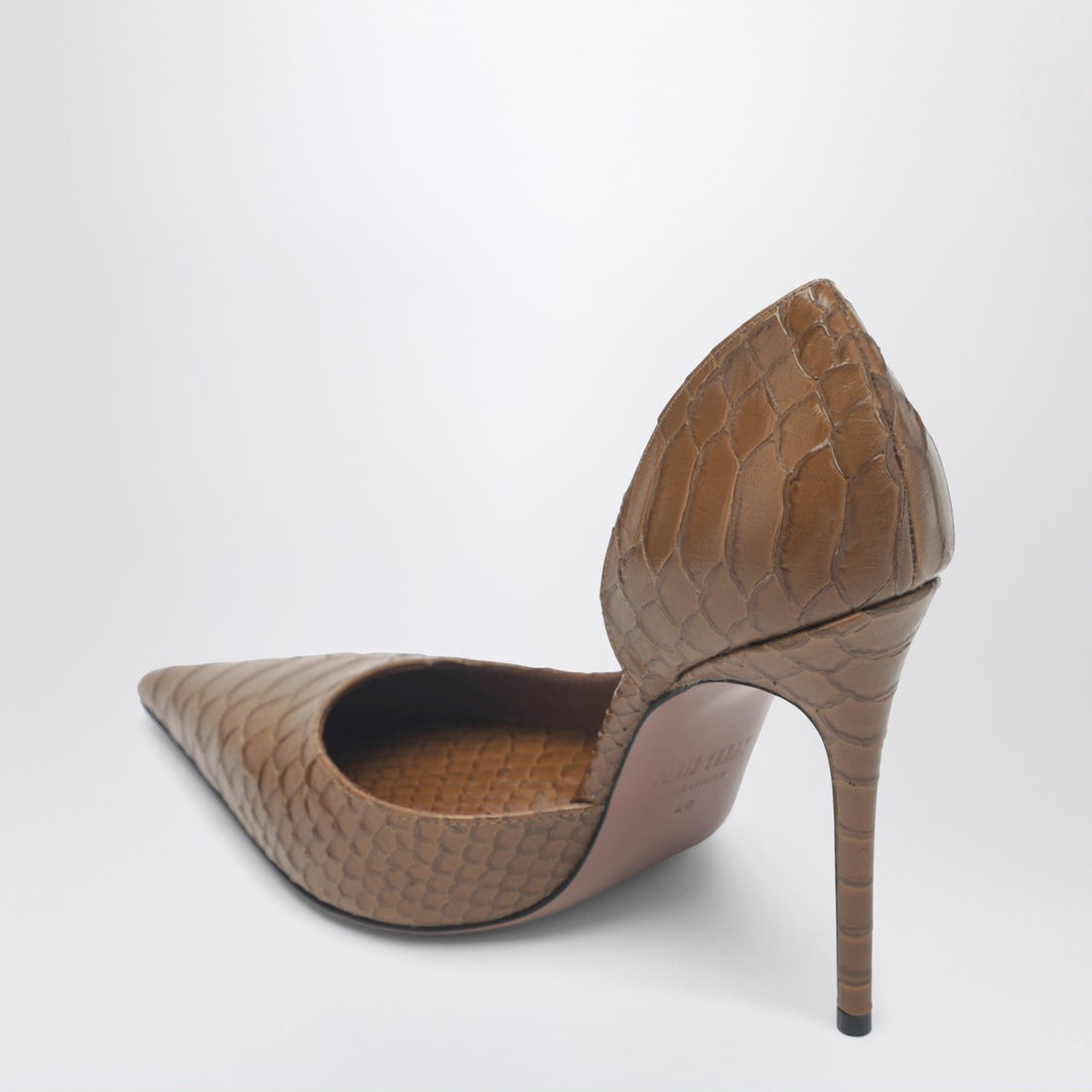 Paris Texas Vera 105 Python Leather Pumps Brown