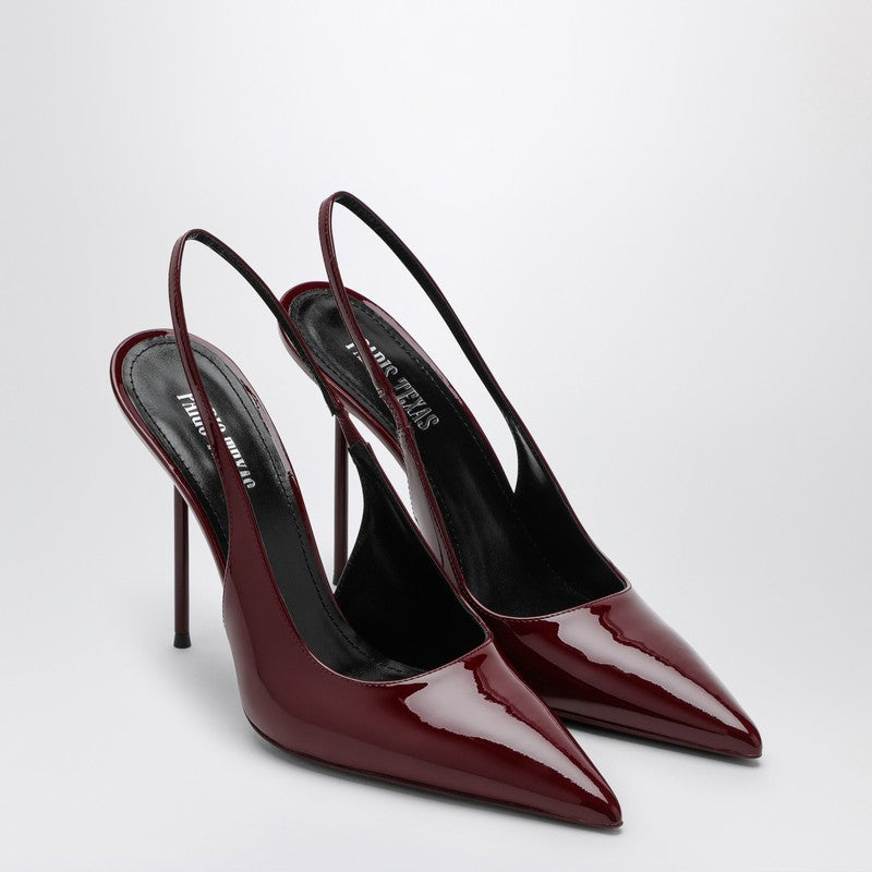 Paris Texas Slingback Lidia in Rouge Noir Patent Leather Red