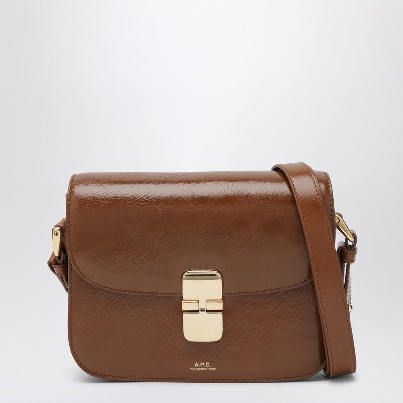 A.P.C. Grace Cross-Body Smooth Leather Bag Brown