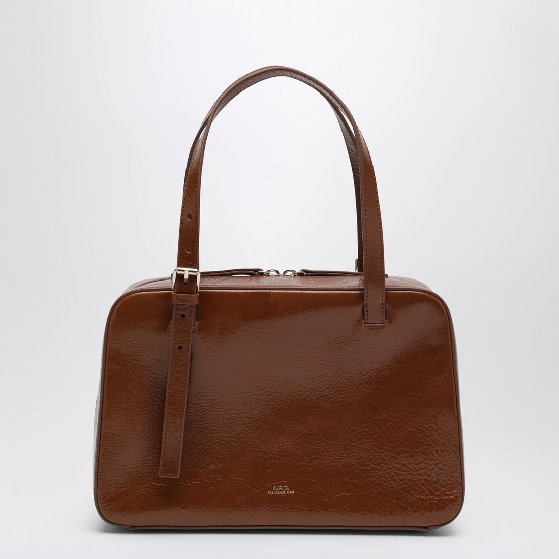 A.P.C. Virginia Box Coffee Leather Shoulder Bag brown