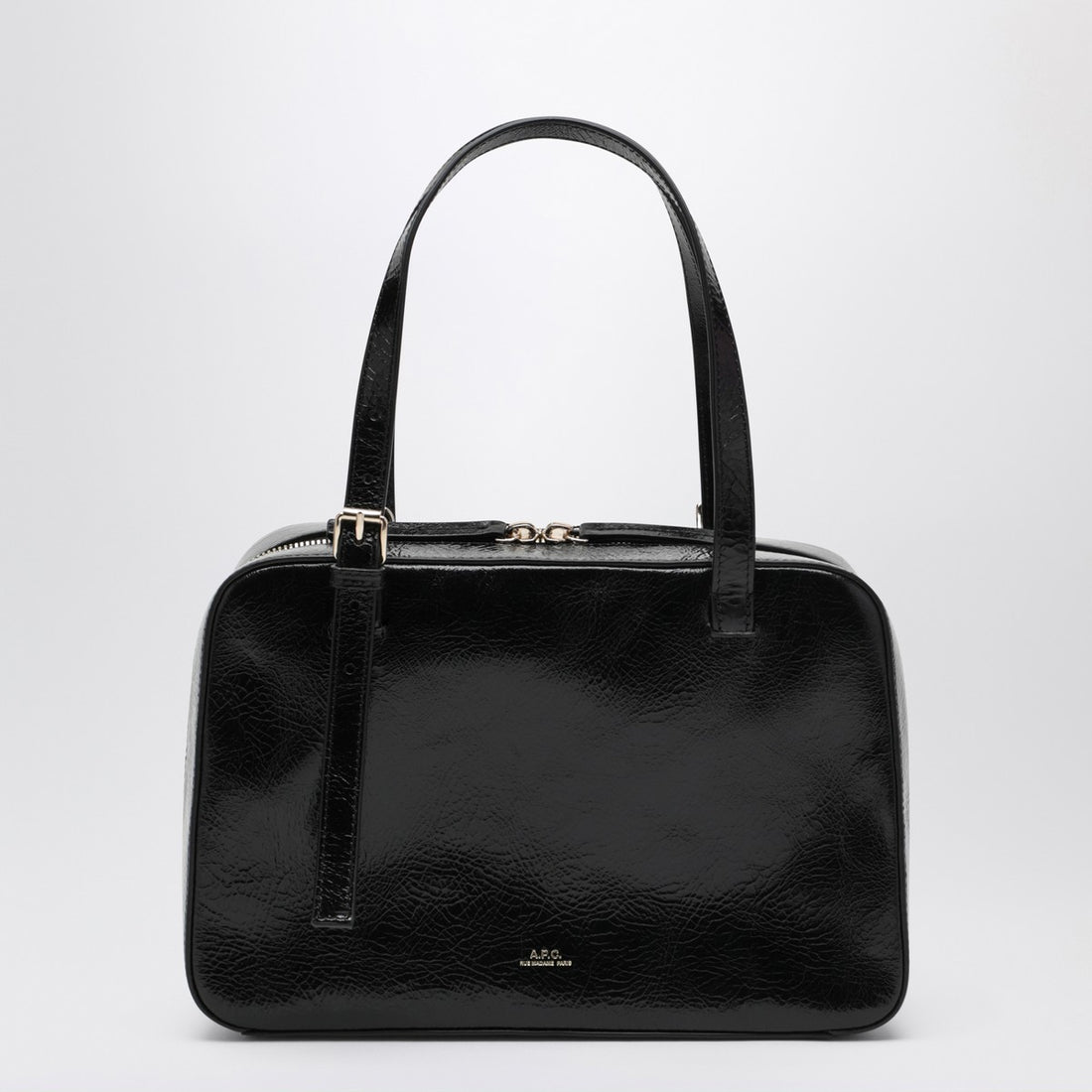 A.P.C. Virginia Box Bag in Beige Hammered Leather