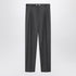 Max Mara Studio Dark Grey Pleated Wool Trousers with Belt Green