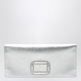 Roger Vivier Mini Pilgrim Satin Clutch Metal