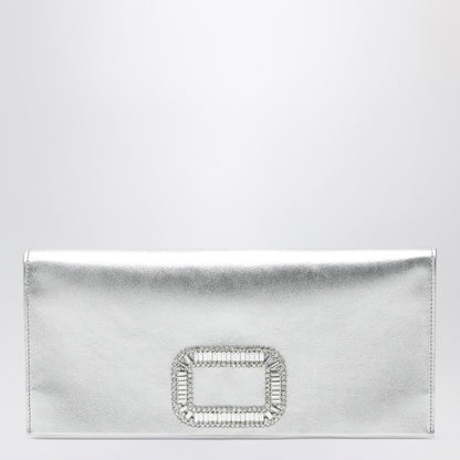 Roger Vivier Mini Pilgrim Satin Clutch Metal