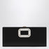 Roger Vivier Pilgrim Black Satin Clutch With Jeweled Buckle Black