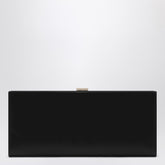 Roger Vivier Pilgrim Black Satin Clutch With Jeweled Buckle Black