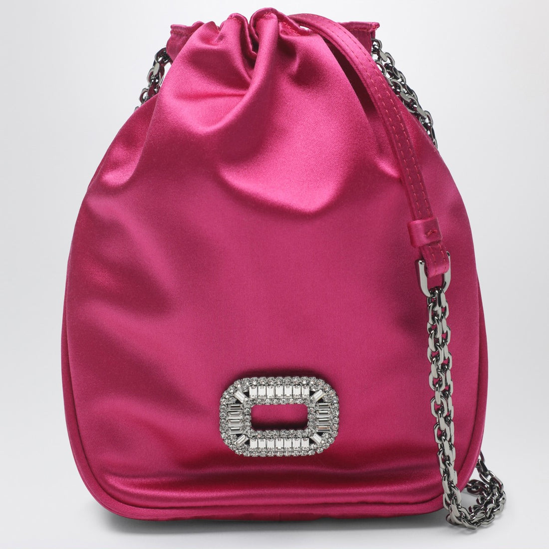 Roger Vivier Nano Pilgrim Satin Bag Pink