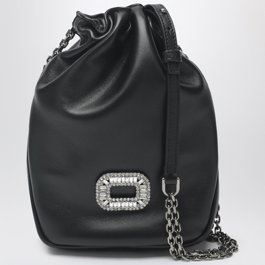 Roger Vivier Nano Pilgrim Leather Bag Black