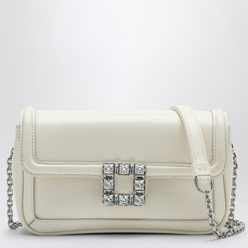 Roger Vivier Jeu de Fille Leather Clutch Bag Beige