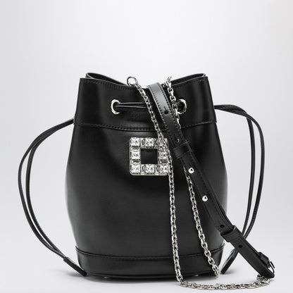Roger Vivier Très Vivier Leather Bucket Bag Black