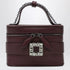 Roger Vivier Leather Vanity Bag Bordeaux With Rhinestone Buckle - Burgundy