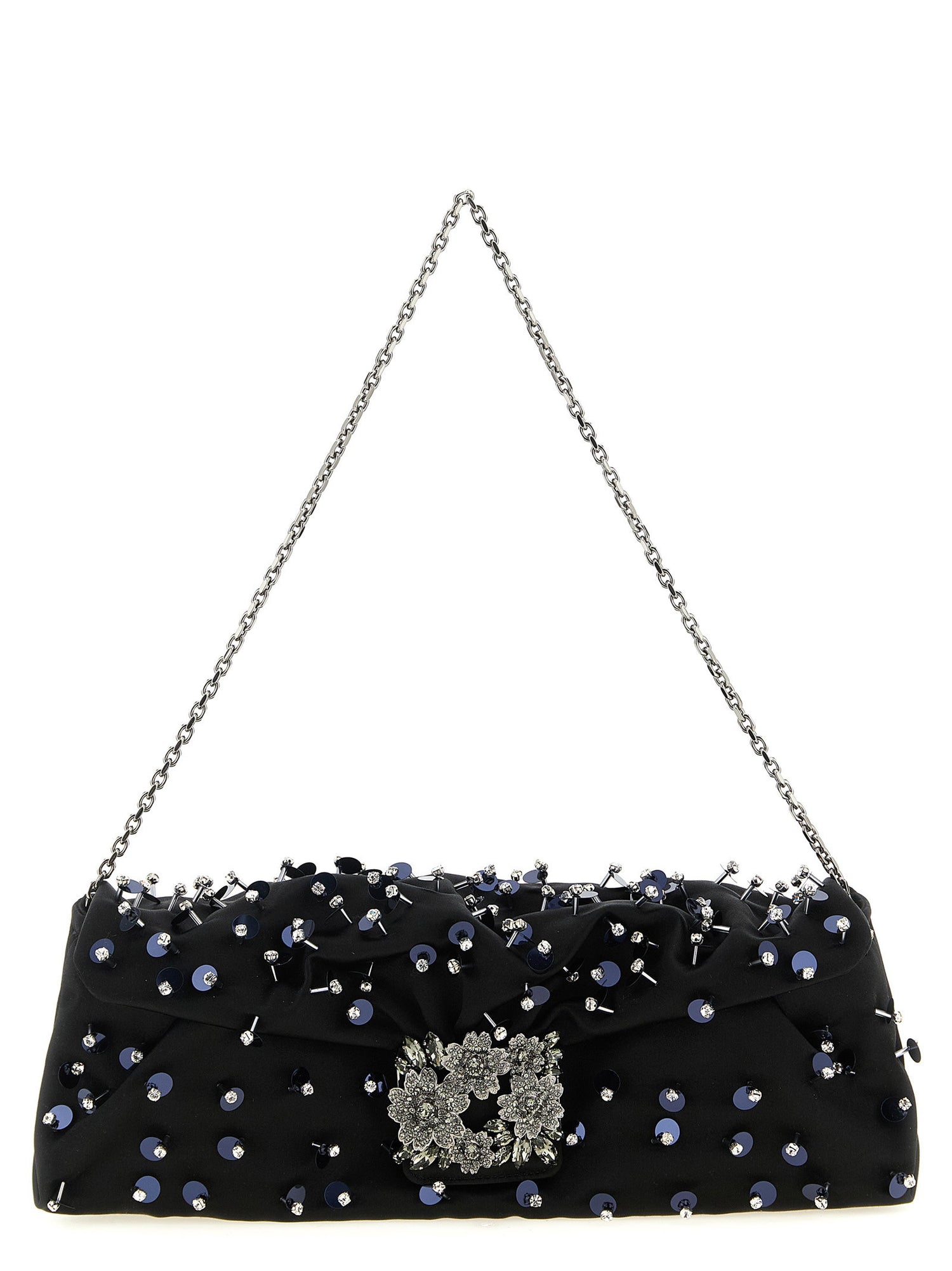 Roger Vivier Efflorescence Clutch Black