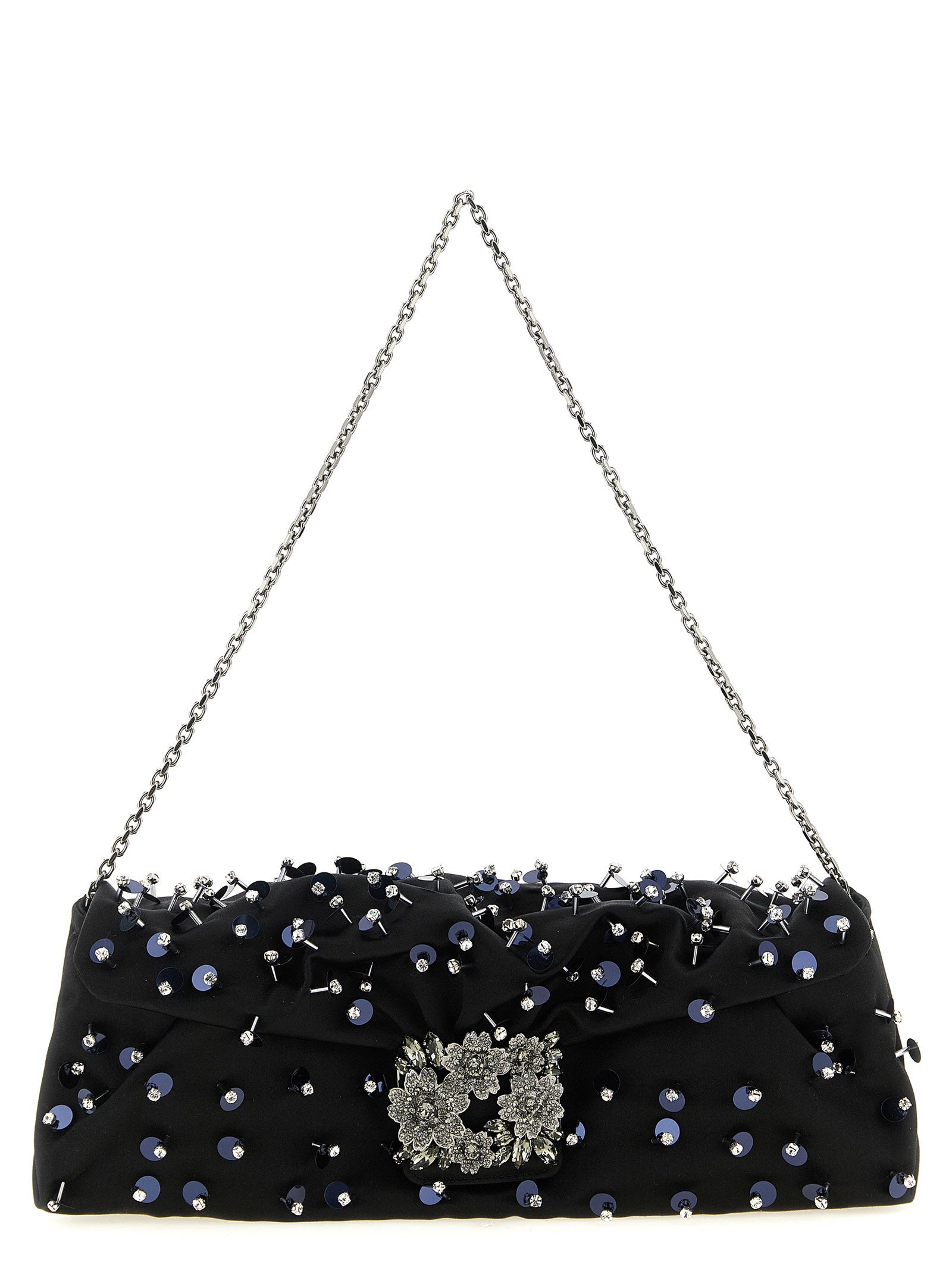 Roger Vivier Efflorescence Clutch Black