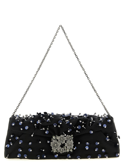 Roger Vivier Efflorescence Clutch Black