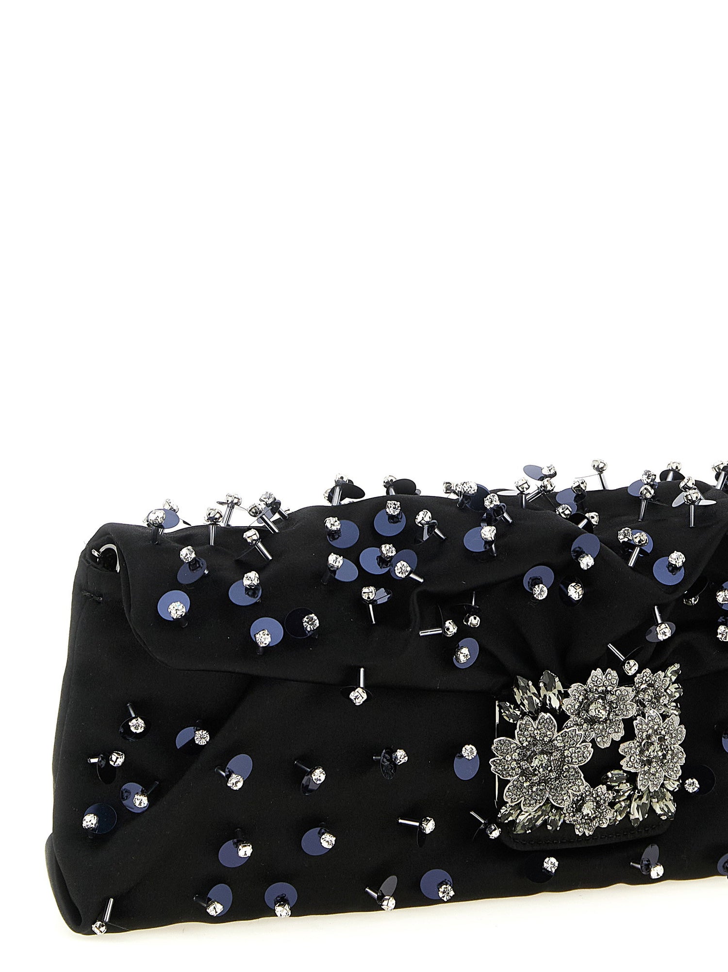 Roger Vivier Efflorescence Clutch Black