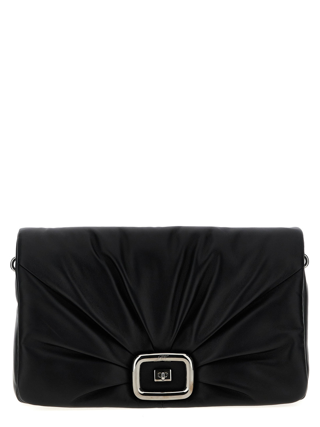 Roger Vivier Viv Choc Large Shoulder Bag Black