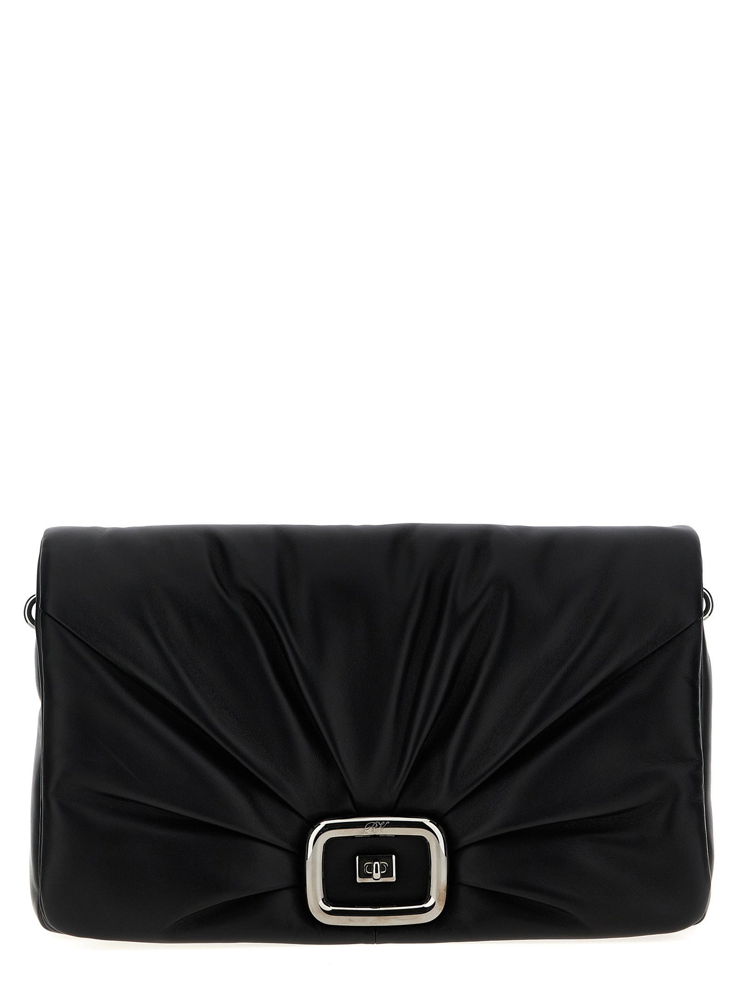 Roger Vivier Viv Choc Large Shoulder Bag Black