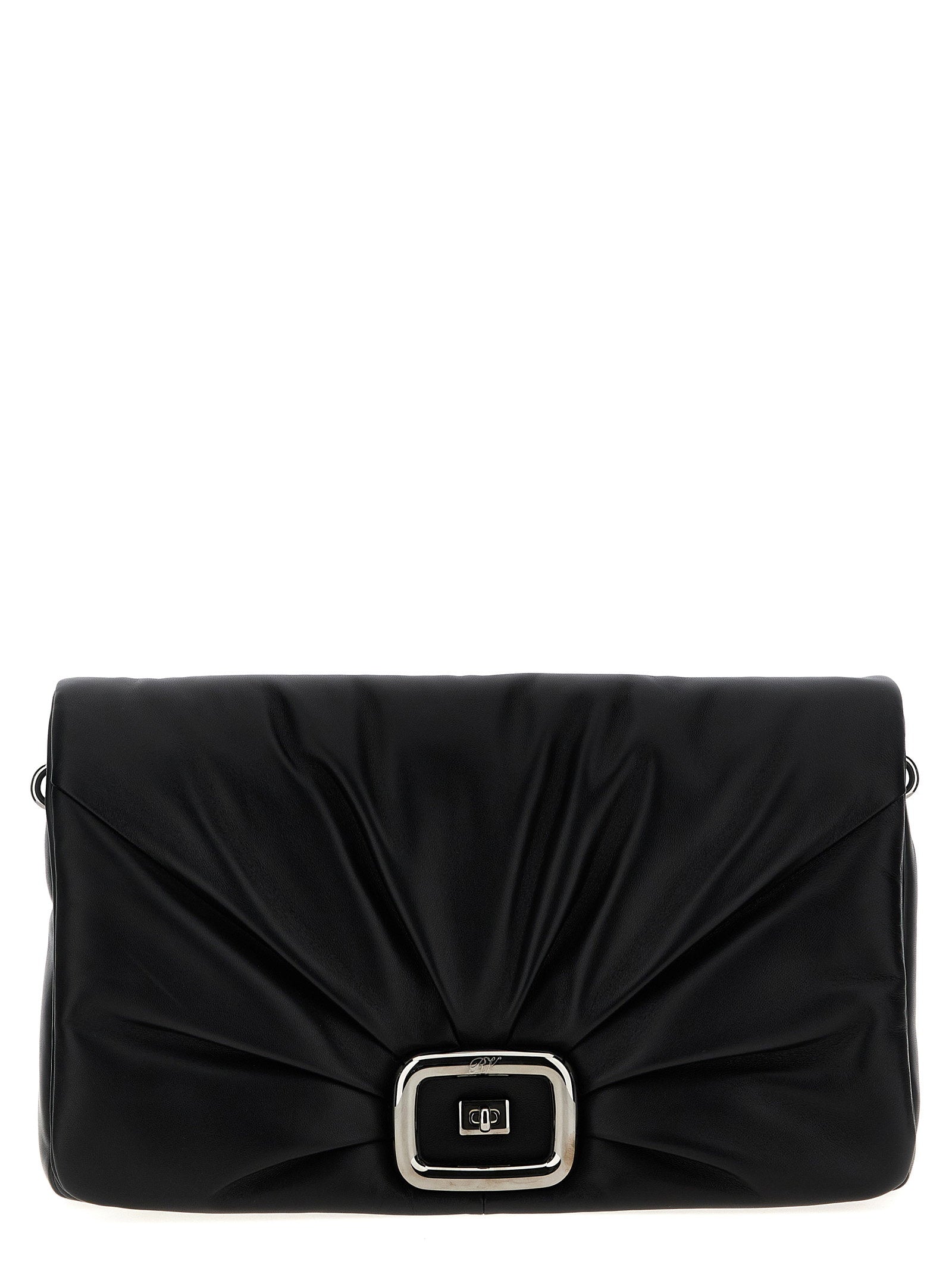 Roger Vivier Viv Choc Large Shoulder Bag Black