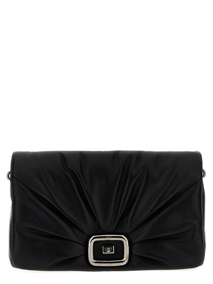 Roger Vivier Viv Choc Large Shoulder Bag Black
