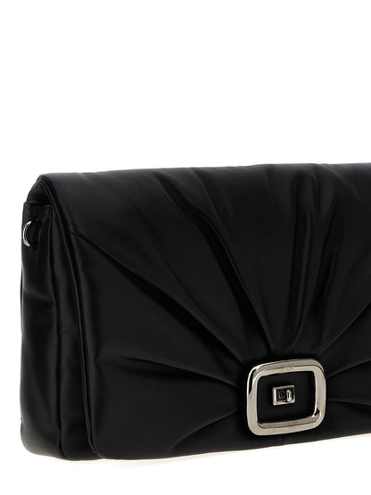 Roger Vivier Viv Choc Large Shoulder Bag Black