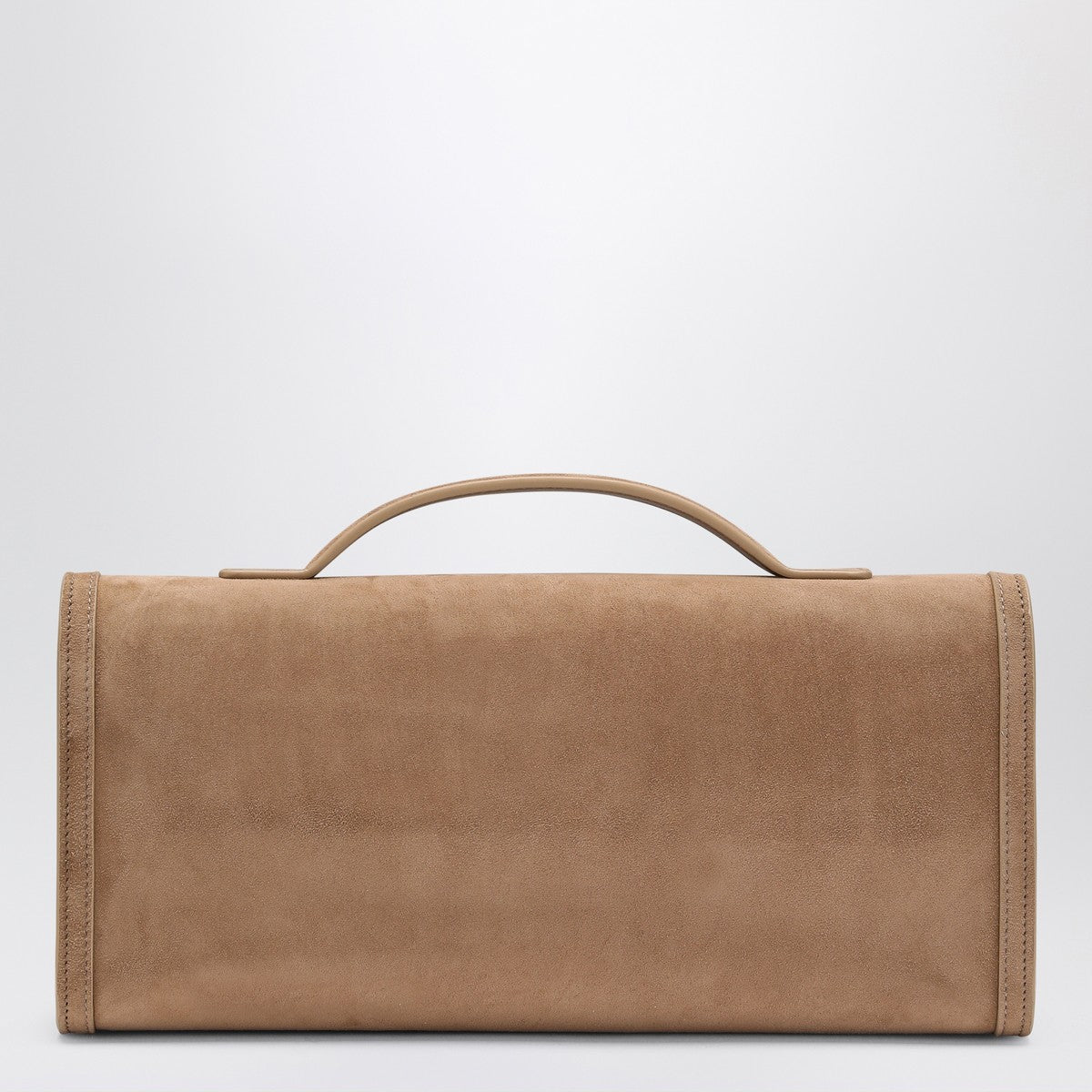 Roger Vivier Belle Vivier Suede Clutch Brown