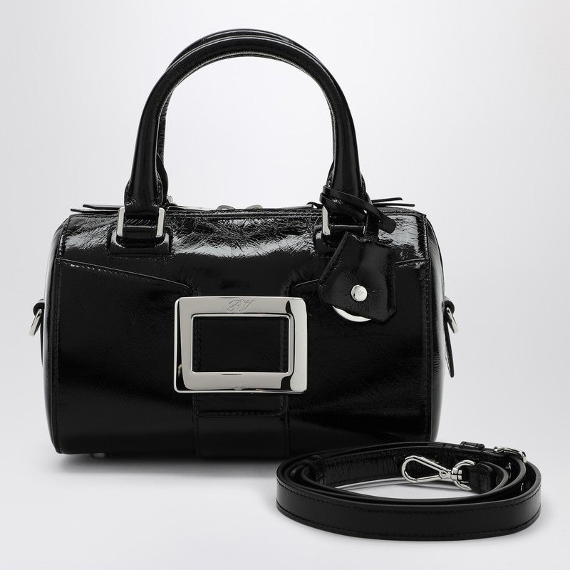 Roger Vivier Belle Vivier Mini Bowling Bag in Black Patent Leather black