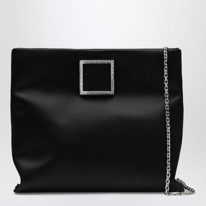 Roger Vivier Trompette Satin Clutch Black