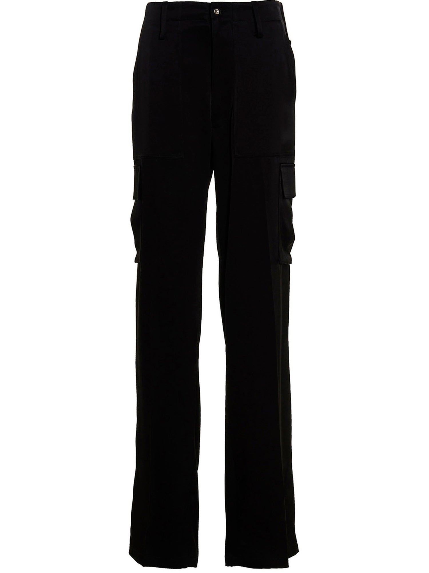 David Koma Satin Cargo Pants Black