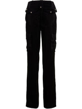 David Koma Satin Cargo Pants Black