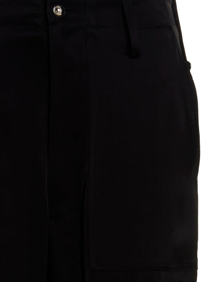 David Koma Satin Cargo Pants Black