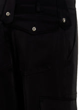 David Koma Satin Cargo Pants Black