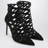Aquazzura Black Perforated Velvet Pumps with Rear Zip Black
