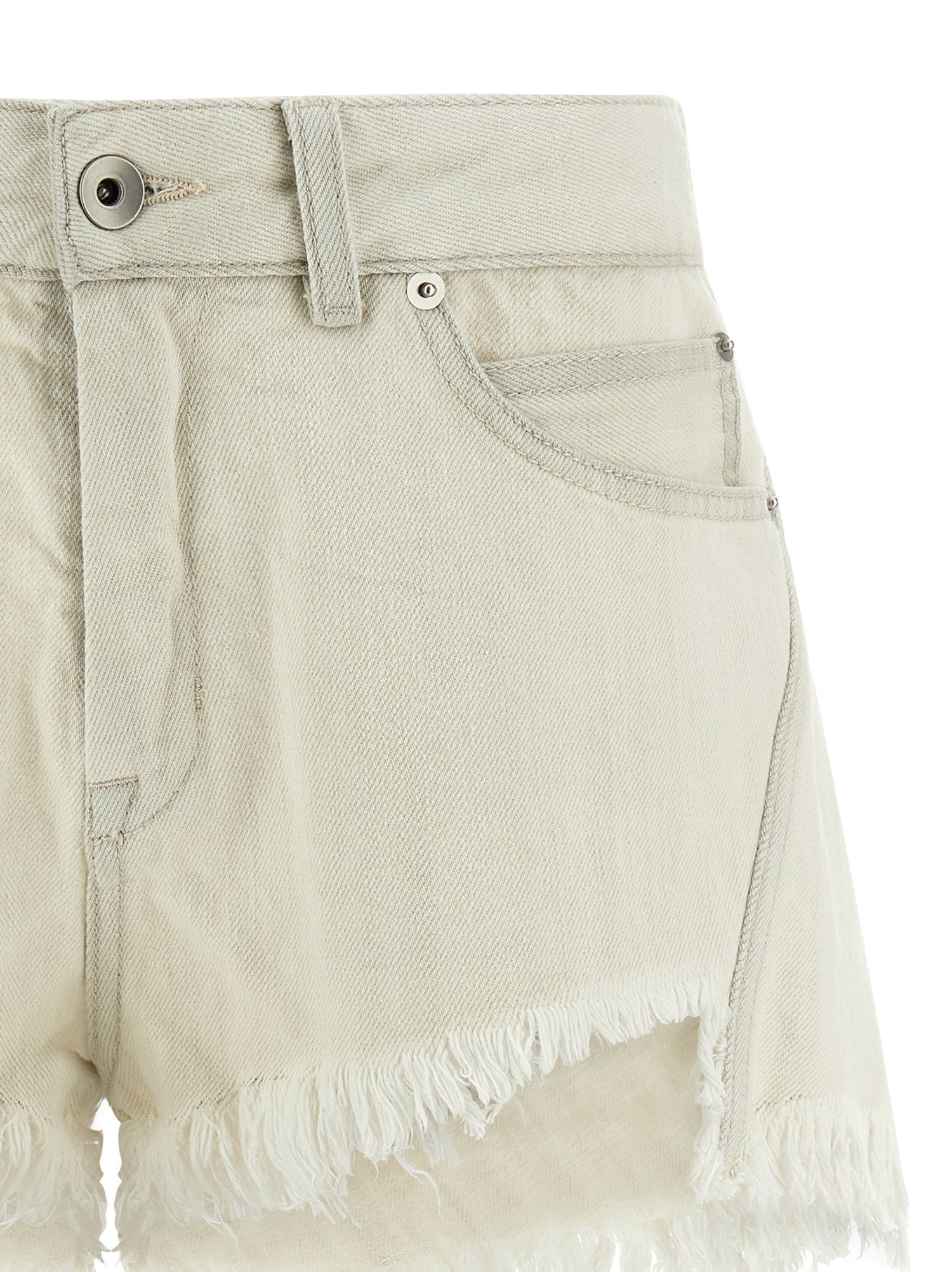 Rick Owens Bias Cutoffs Shorts White