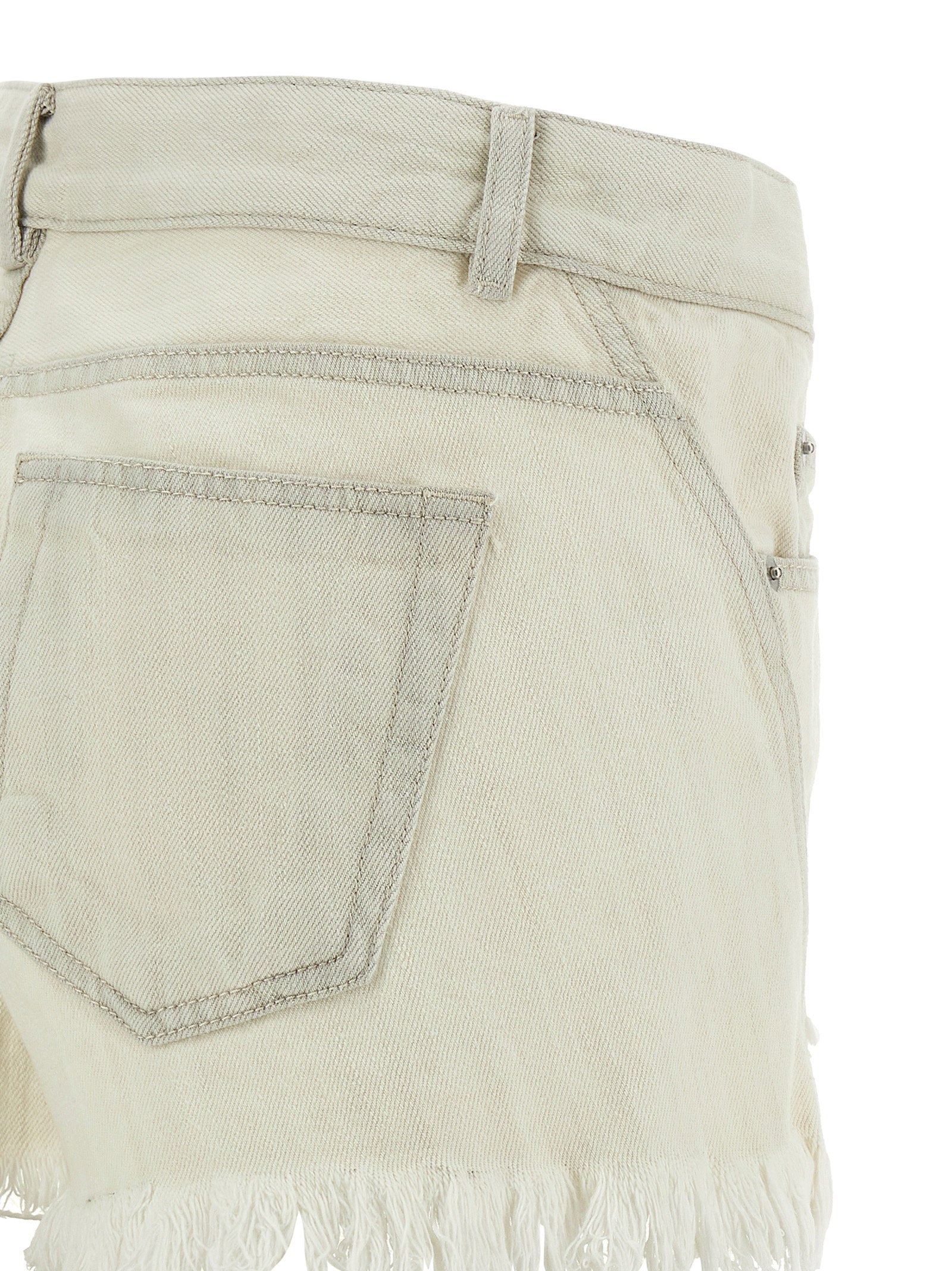Rick Owens Bias Cutoffs Shorts White