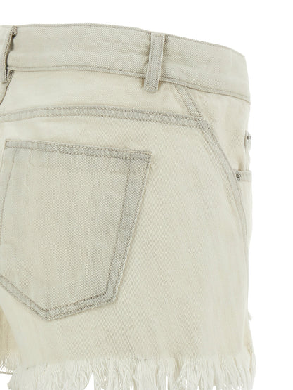 Rick Owens Bias Cutoffs Shorts White