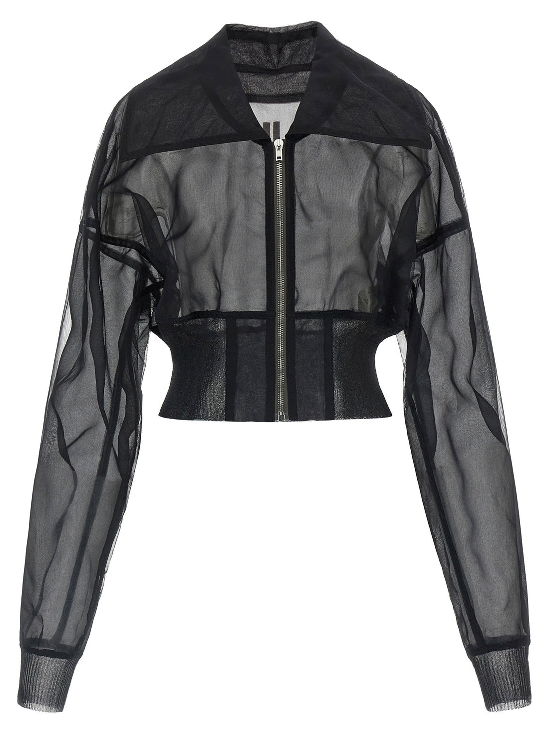 Rick Owens Dracucollar Cropped Bomber Jacket Black