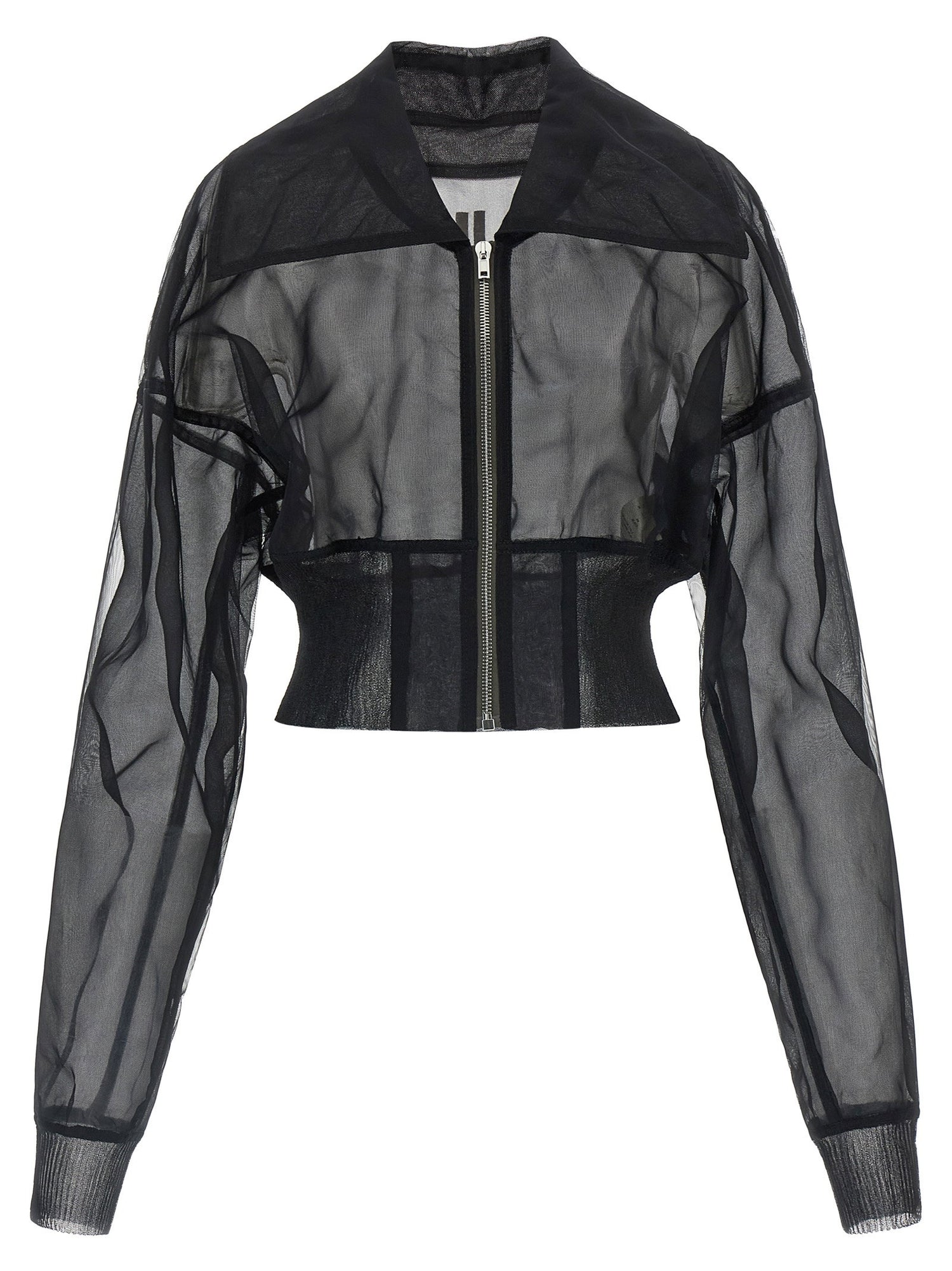 Rick Owens Dracucollar Cropped Bomber Jacket Black