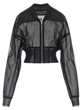 Rick Owens Dracucollar Cropped Bomber Jacket Black