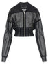 Rick Owens Dracucollar Cropped Bomber Jacket Black