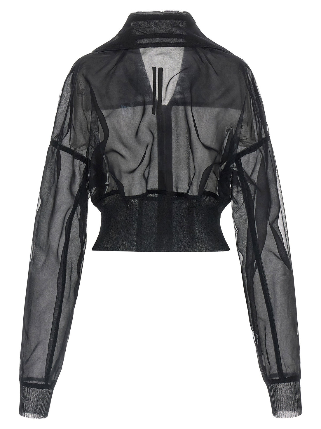 Rick Owens Dracucollar Cropped Bomber Jacket Black
