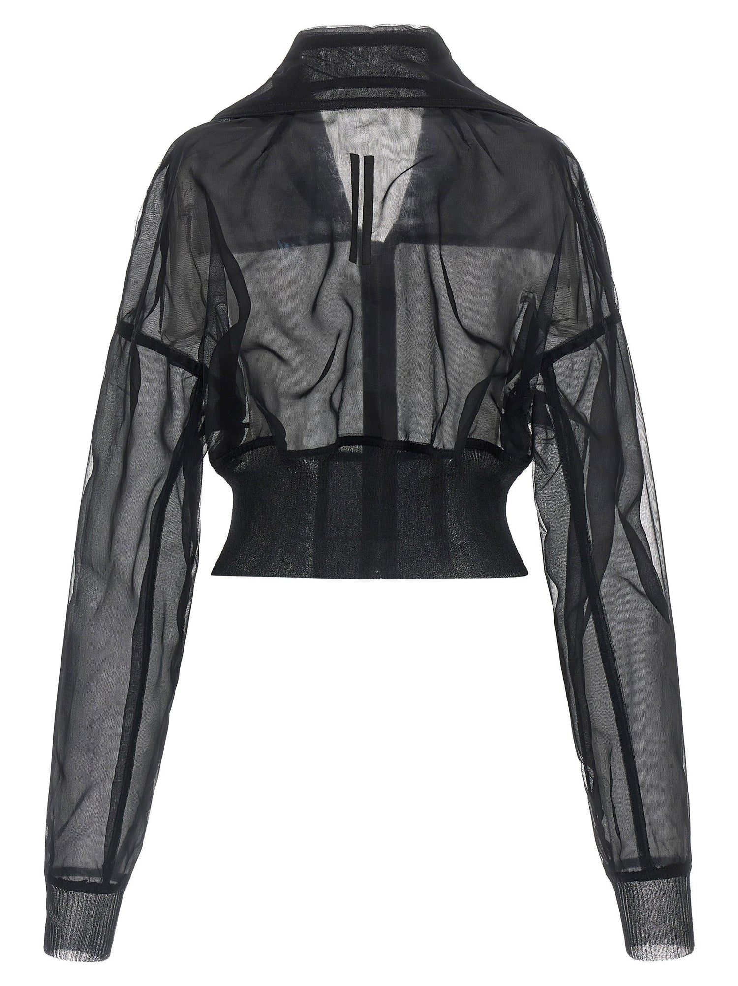 Rick Owens Dracucollar Cropped Bomber Jacket Black