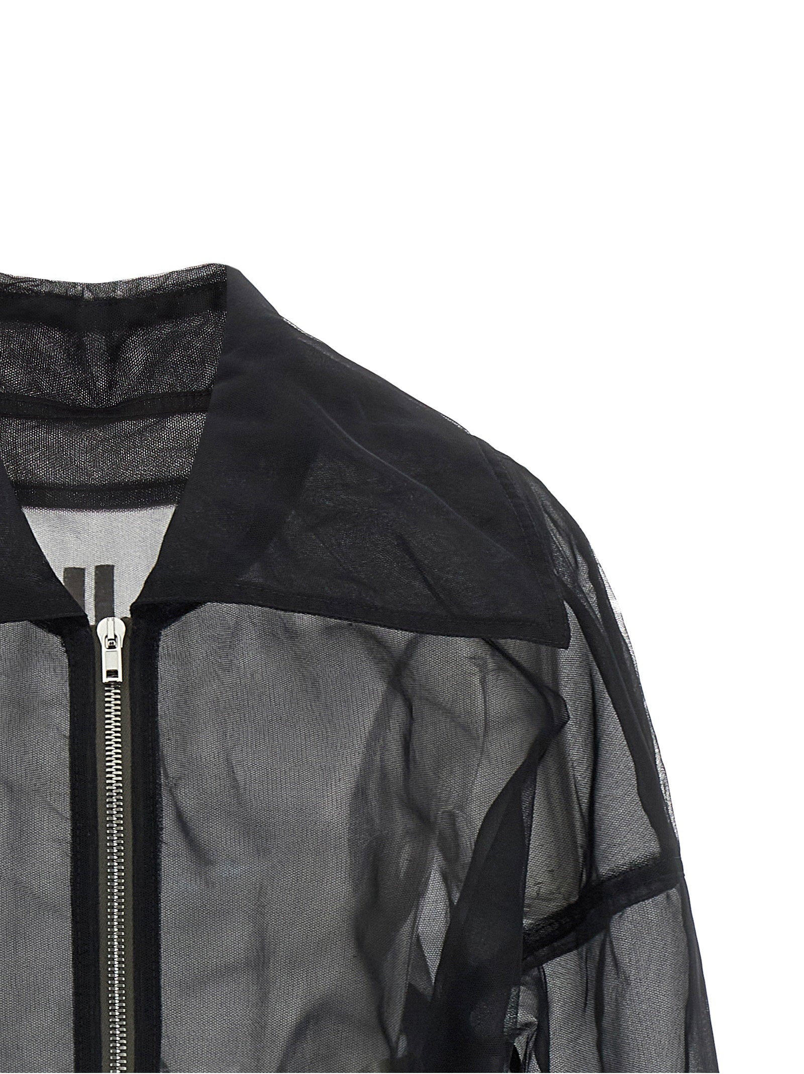 Rick Owens Dracucollar Cropped Bomber Jacket Black