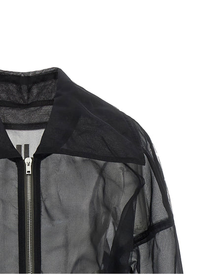 Rick Owens Dracucollar Cropped Bomber Jacket Black