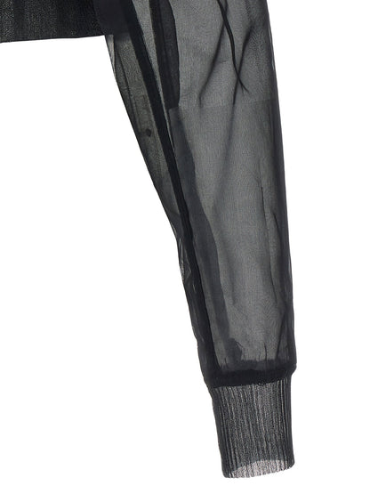 Rick Owens Dracucollar Cropped Bomber Jacket Black