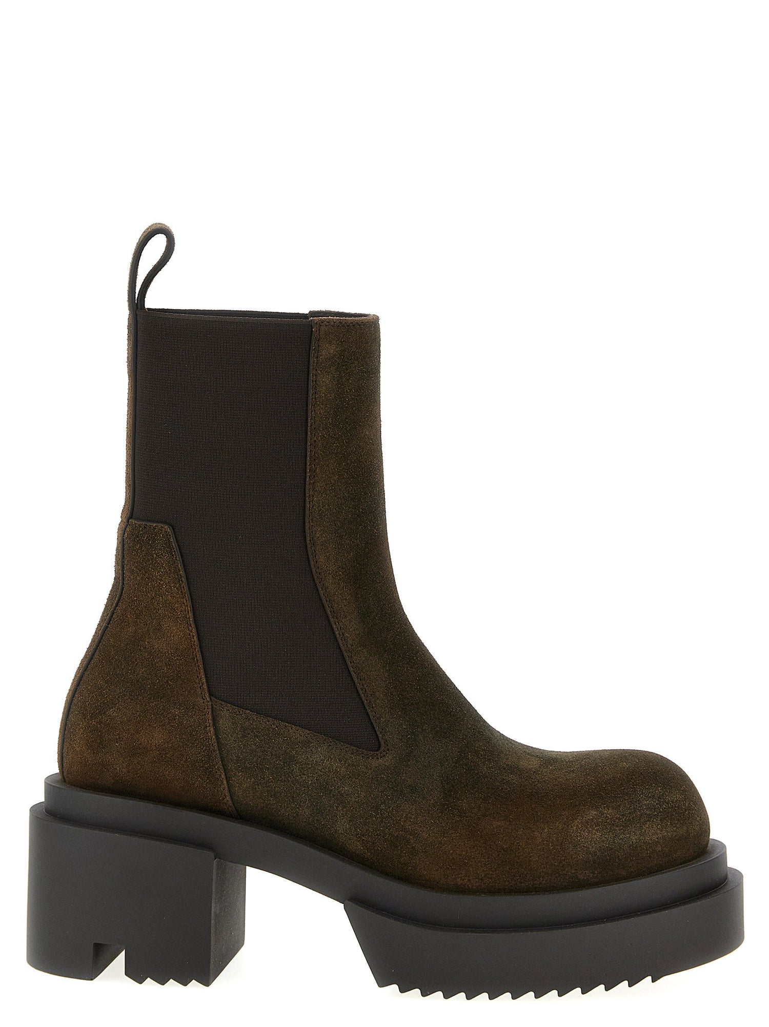 Rick Owens Beatle Bogun Ankle Boots Brown