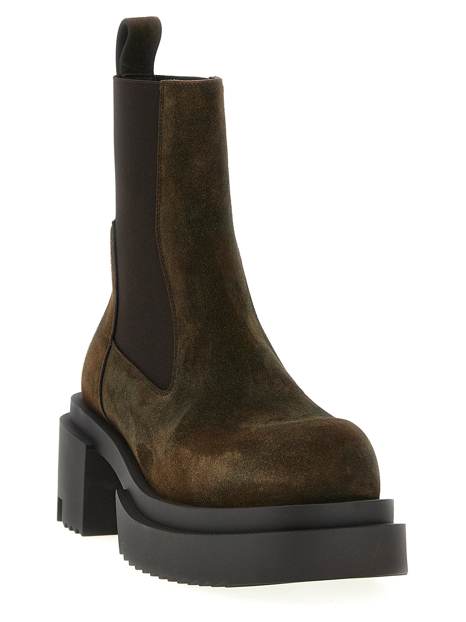 Rick Owens Beatle Bogun Ankle Boots Brown