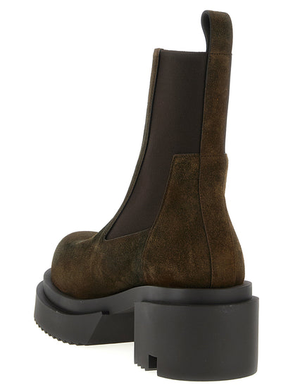 Rick Owens Beatle Bogun Ankle Boots Brown